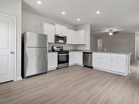 Stainless steel appliances in the kitchen