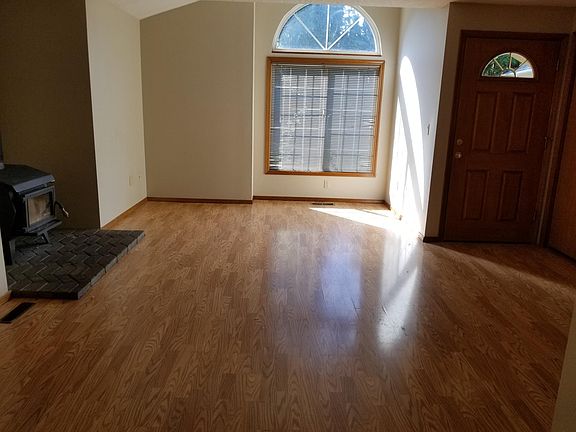 Formal living room with wood stove