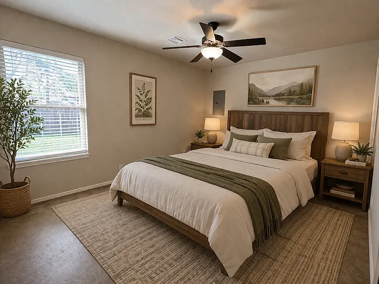 Main bedroom virtually staged