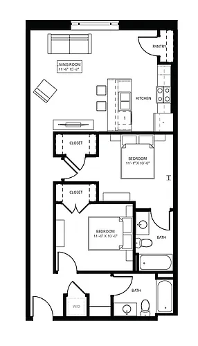 Floor plan 2 Bedroom - Floor Plans Vary