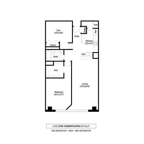 Floor plan Lace 1 Plus Den