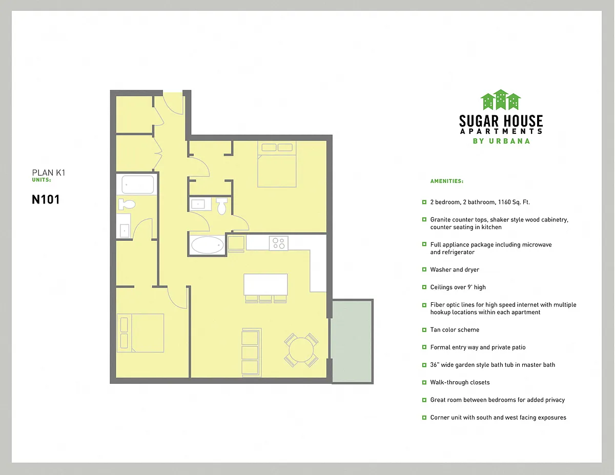 Floor plan 2 Bed (k1)