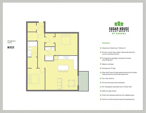 Floor plan 2 Bed (k1)