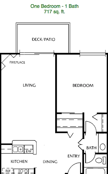 Floor plan showing the layout of the unit
