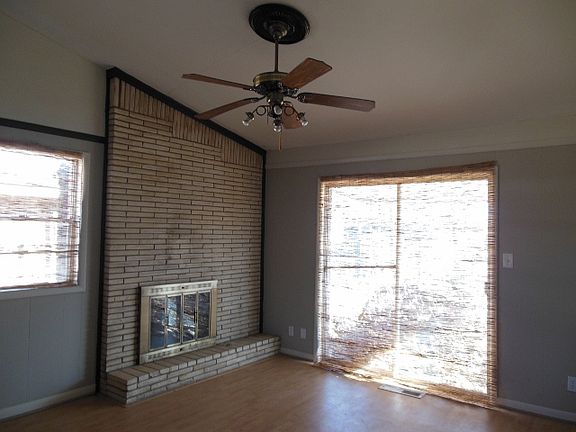 Woodburning fireplace.