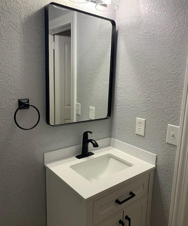 Full Bathroom with shower (no tub). Everything is new. You are the first to live in it.