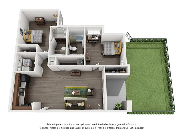 Floor plan B3 Floor Plan (Fenced Yard)