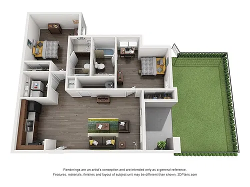 Floor plan B3 Floor Plan (Fenced Yard)
