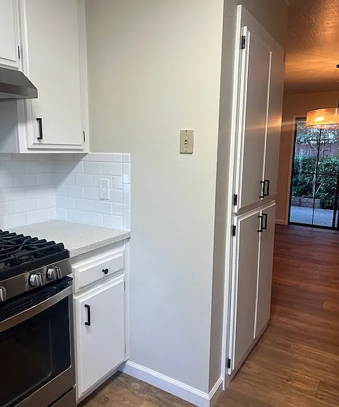 pantry and view of the dining area