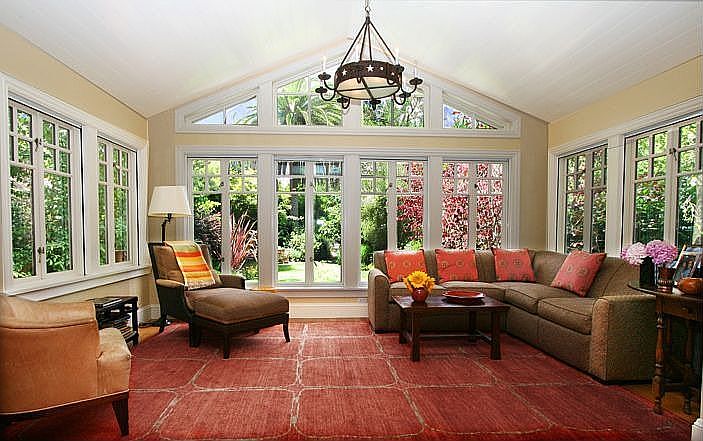 Great room with views of expansive gardens beyond