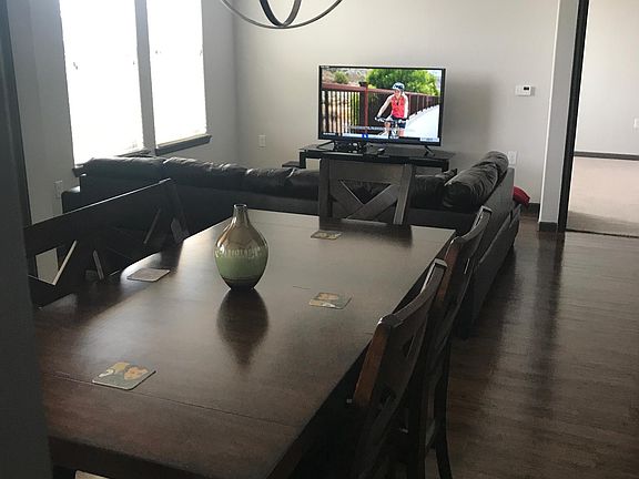 Dining table and living room