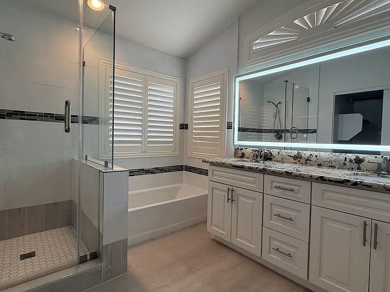 Renovated Primary Bathroom.