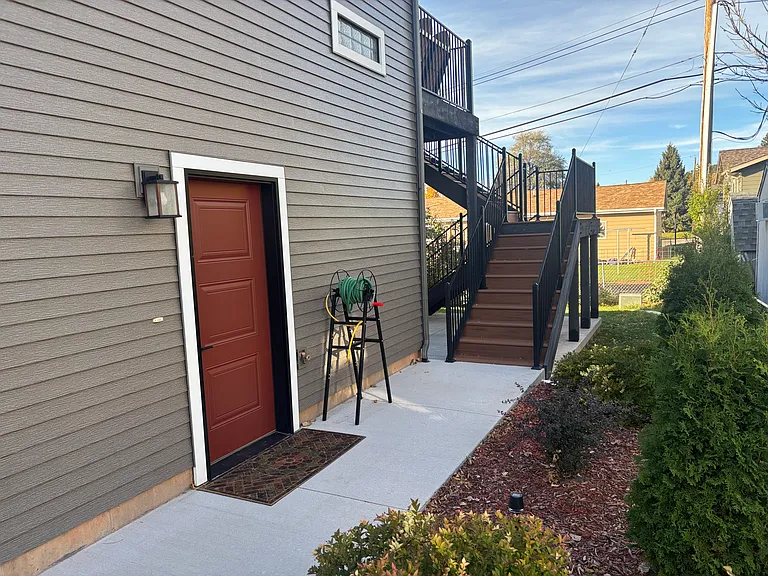 Keypad entry door on side of garage