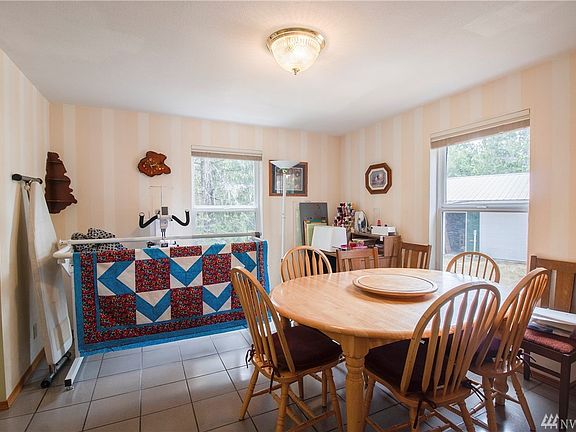 Dining room with tile floor.