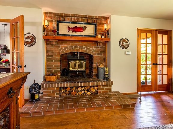 Entry is through the double doors to the right.  All doors are solid fir.