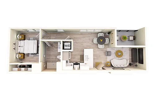 Floor plan The Jefferson - One Bedroom