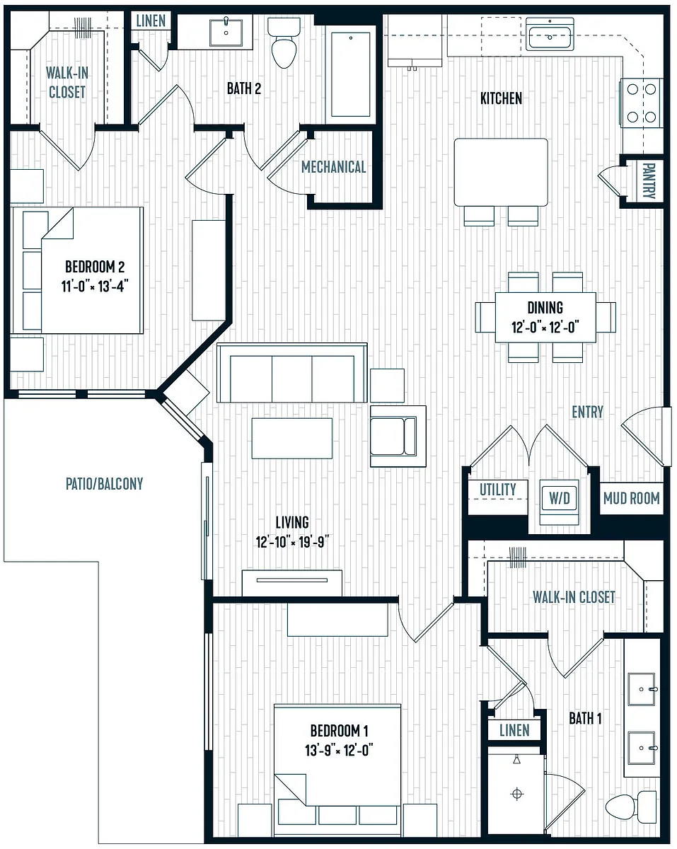Floor plan B2 Two Bedroom
