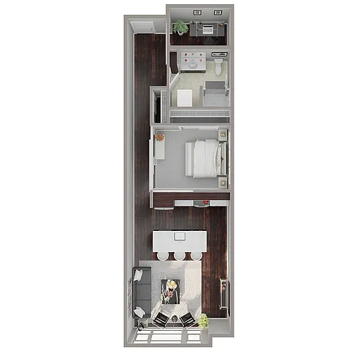 Floor plan 1 Bed/1 Bath Den Open - O