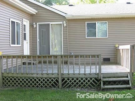 Back deck with patio doors into Living Room