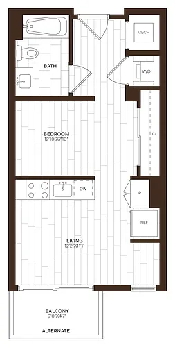 Floor plan Studio ADU-S4