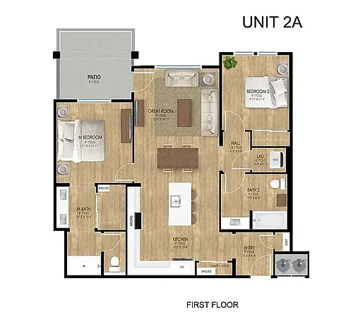 Floor plan 2BD, 2BTH A