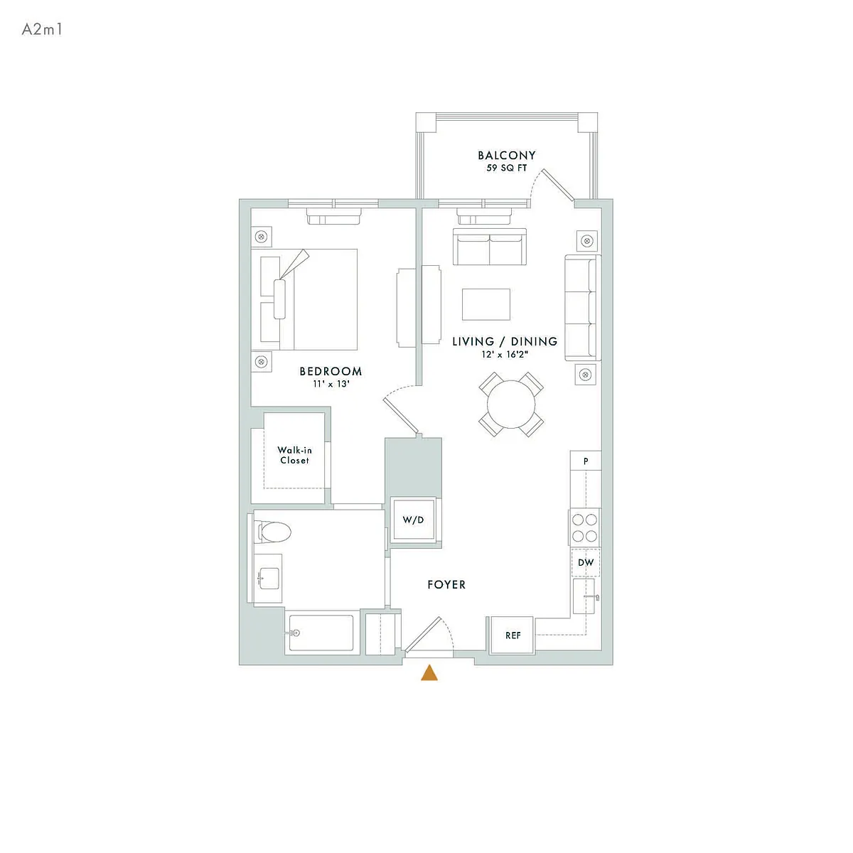 Floor plan A2M1 - Balcony