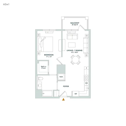 Floor plan A2M1 - Balcony