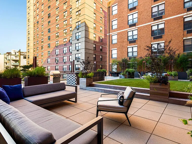 Lounge seating on courtyard terrace