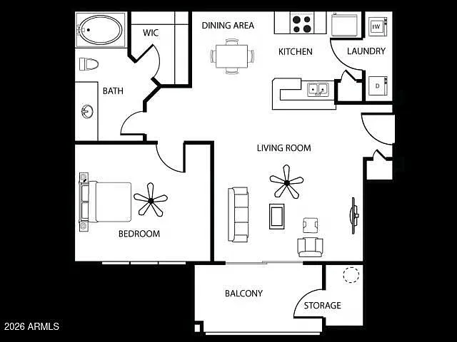 1 bed, 1.0 bath, 684 sqft, $1,190 — Photo 2