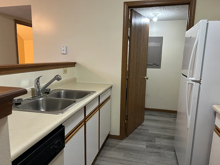 Kitchen looking to the utility closet