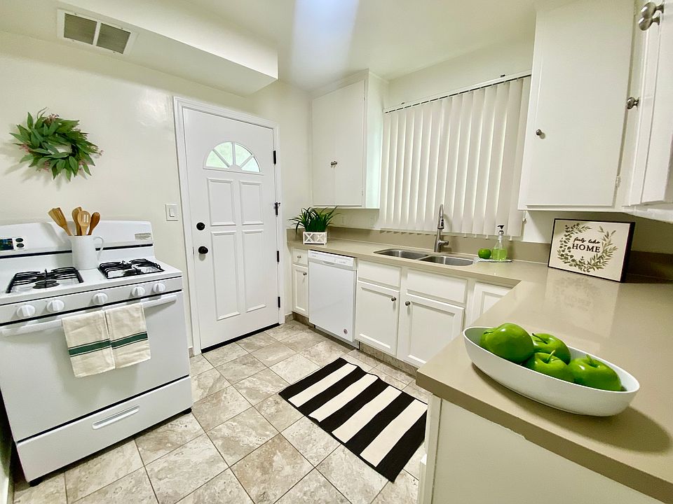 Cozy kitchen with a back door
