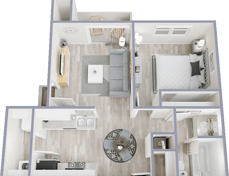 One Bed A Floorplan Diagram