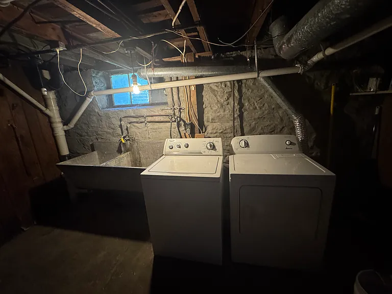 shared washer dryer and sink