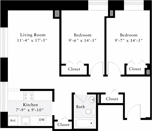 Floor plan The Lofts 2 Bedrooms C
