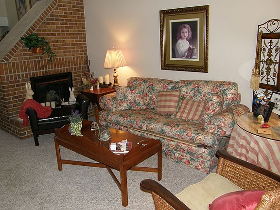 living room with fireplace