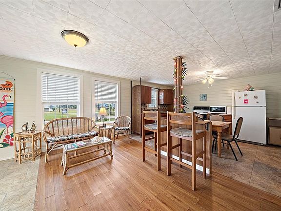 Small breakfast bar overlooking living area