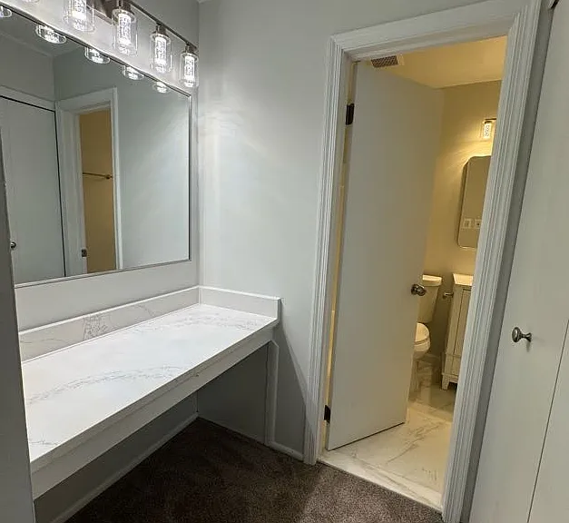 Primary bedroom built-in vanity