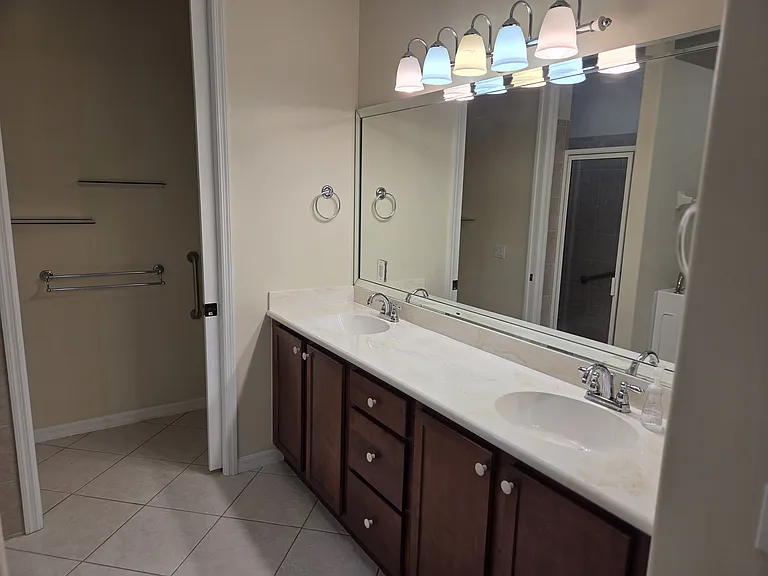 Master bathroom double sink