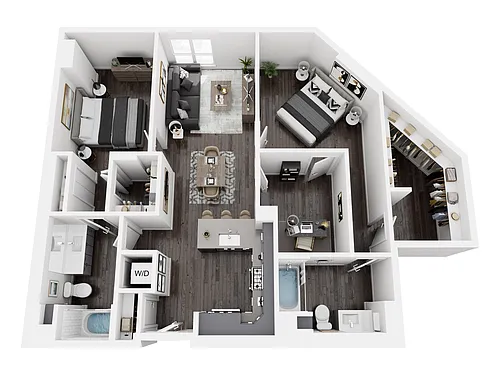 Floor plan 2x2-2BDH
