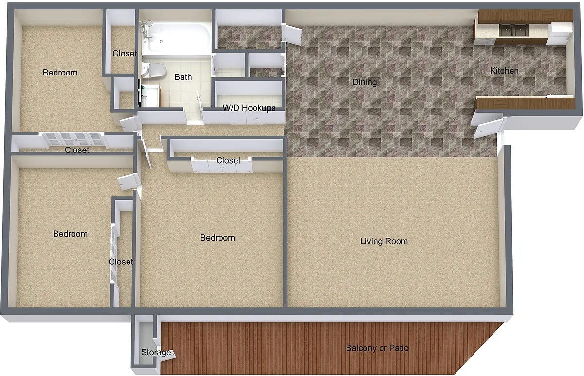 Floor plan Three Bedroom