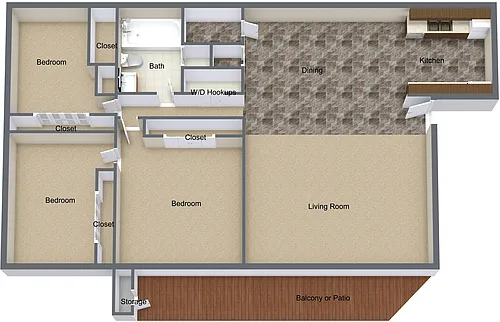Floor plan Three Bedroom