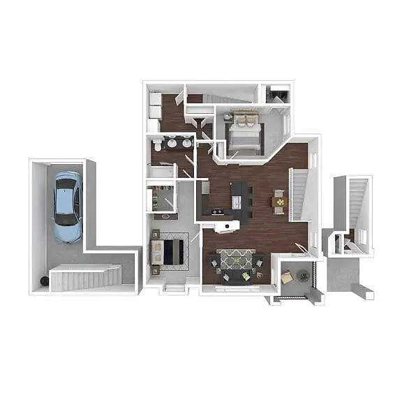 Floor plan 2 Bed 1 Bath J