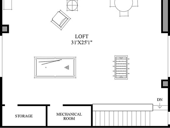 Optional Finished Loft Fifth Bedroom 3rd Floor