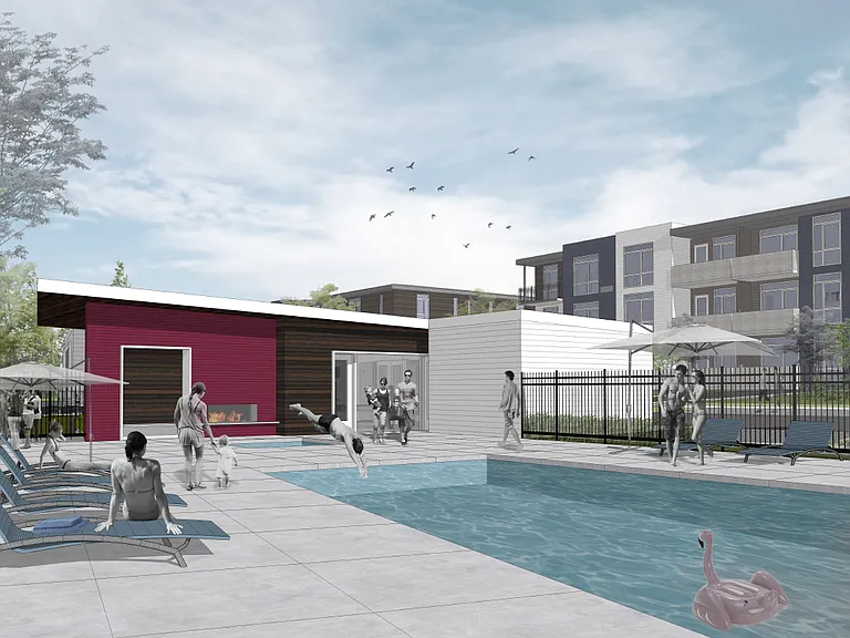 Enjoy the pool, hot tub, fitness center and two-way fireplace at our resident clubhouse!