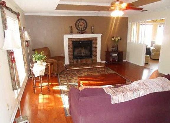 Family room with fireplace