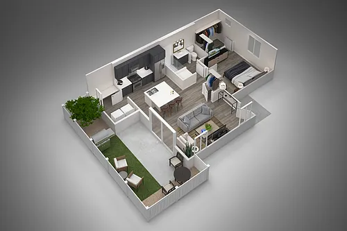 Floor plan 1 Bed/1 Bath
