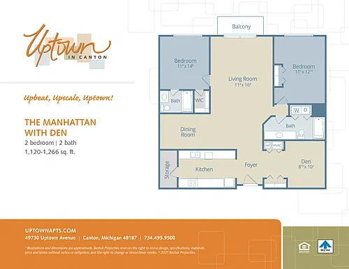 Floor plan The Manhattan with Den