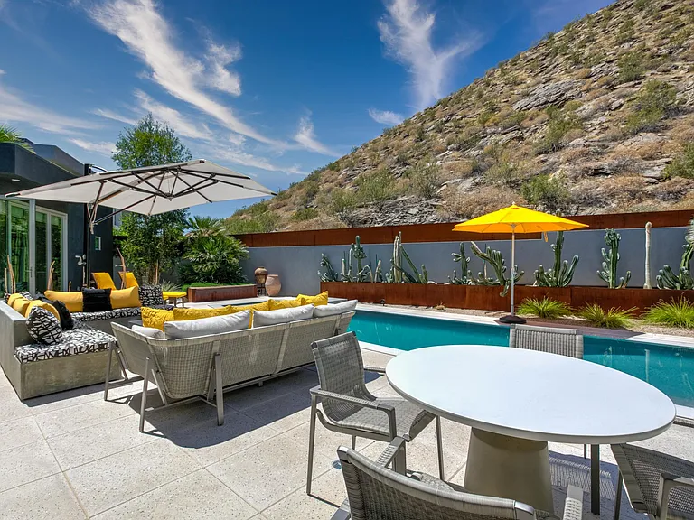 Outdoor dining area.