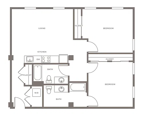 Floor plan B02 - Two Bedroom
