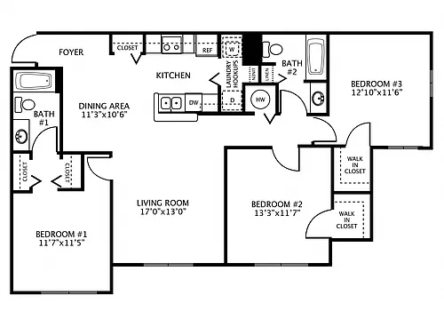 Floor plan 3Bed 2Bath